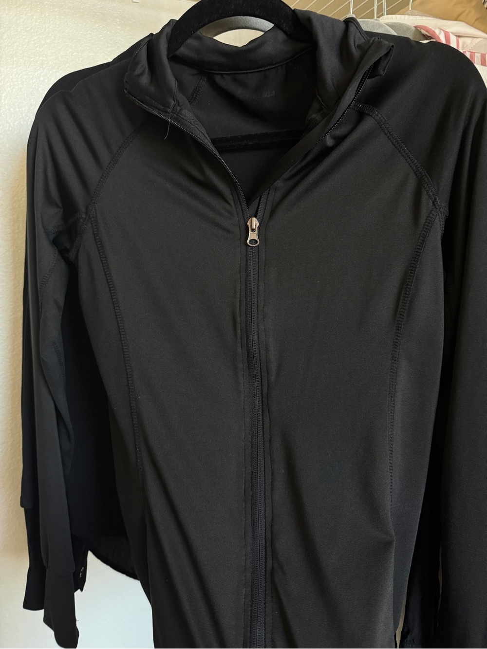 Active USA Black Lightweight Zip-Up Jacket